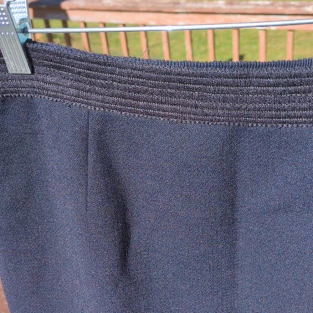 Tory Burch Navy Wool Pencil Skirt Sz 8 Print Lining Wardrobe Staple Basic Caree - Picture 2 of 6
